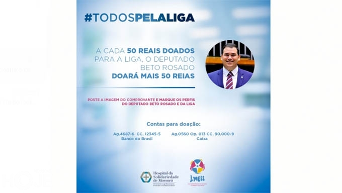   Beto Rosado faz campanha para a Liga do Câncer, que sua aliada Rosalba retém recursos na Prefeitura