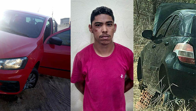   Gol vermelho e assaltante preso perto da CLC e Agile encontrado depenado na comunidade de Pedra Branca