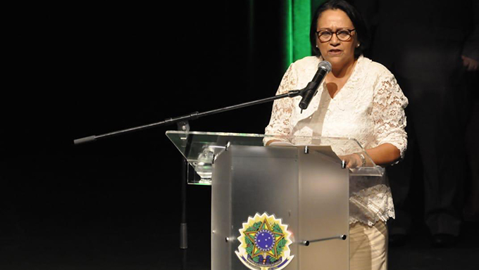   A governadora eleita Fátima Bezerra, durante a diplomação no último dia 19 de dezembro
