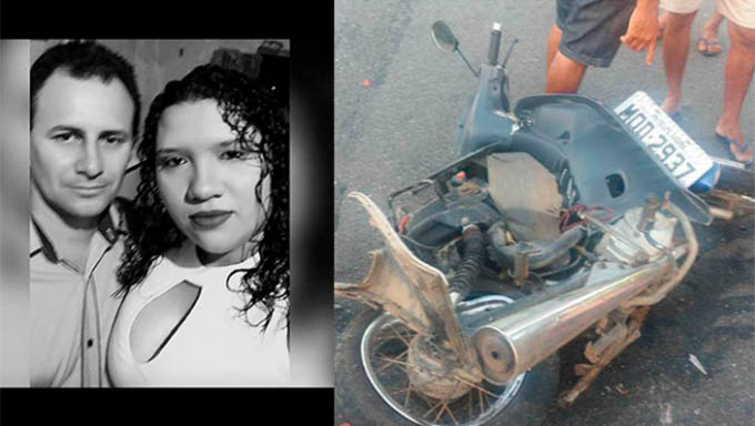   Casal Elimário e Cimára foram atropelados na BR 405, em Apodi, pelo motorista do Golf verde, já apreendido pela Policia