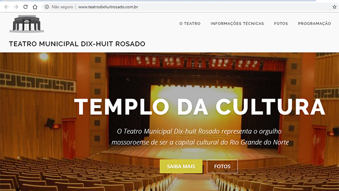   Através do site, artistas e população em geral estarão informados sobre marcação de pauta, agenda cultural e formas de contato com administração