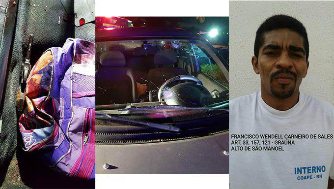  Wendel Carneiro Sales, um dos envolvido no crime, foi alvejado, indo a óbito ainda no local.