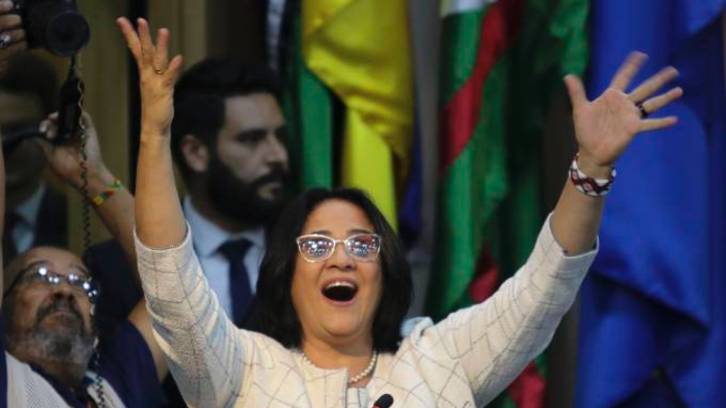   Damares Alves, ministra da Mulher, da Família e dos Direitos Humanos, que defende o projeto