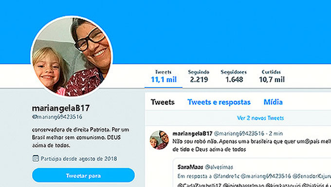   Um detector de robôs nas redes sociais desenvolvido pela Universidade de Indiana (EUA), chamado Botmeter, identificou 4.900 robôs entre os 30 mil seguidores do presidente Jair Bolsonaro mais assíduos nas redes sociais