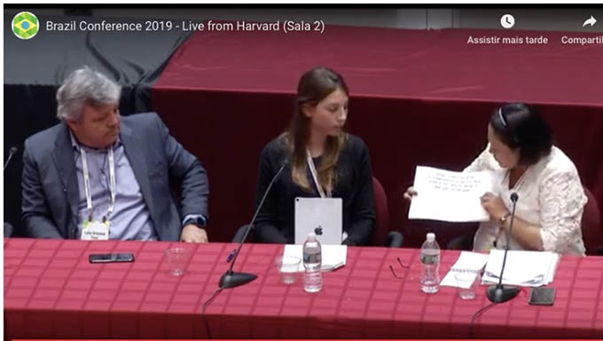   A governadora Fátima Bezerra participou neste sábado, 06, na Universidade de Harvard, em Boston, nos Estados Unidos da América, da Brazil Conference at Harvard & MIT.