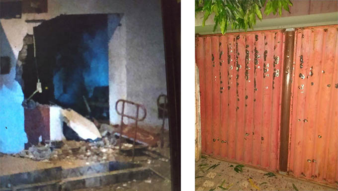   Bradesco de Portalegre teve a frente destruída com dinamite o destacamento da PM ficou com o portão todo perfurado de tiros