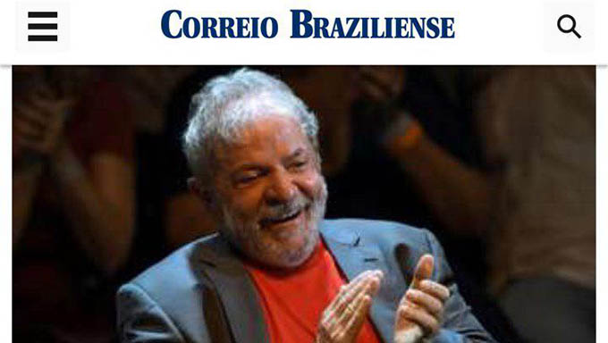   Correio Brasiliense destaca título de Cidadão Honorário de Paris ao ex-presidente Lula. A menção honrosa é concedida pelo compromisso do ex-presidente com a redução das "desigualdades sociais e econômicas" no Brasil.