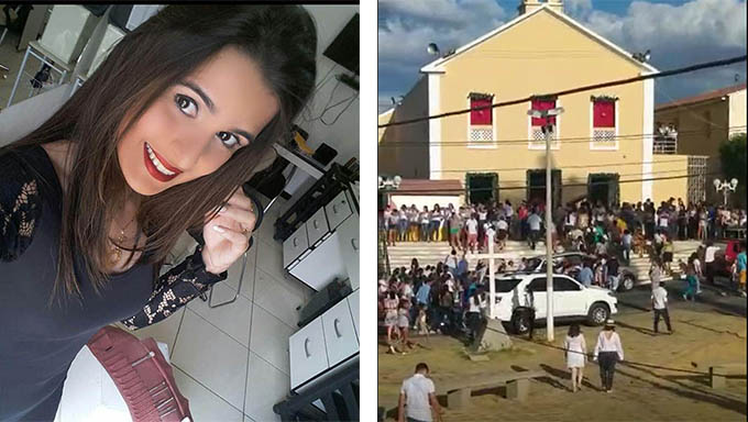 Imagem 1 -  Renata Ranyelle é homenageada com salva de palmas nas ruas de São Miguel, no Alto Oeste do Rio Grande do Norte