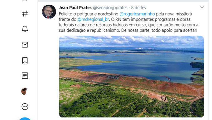   Governadora e Senador do RN parabenizam Rogério Marinho, novo ministro de Bolsonaro; Fátima Bezerra, Jean Paul Prates e Rogério Marinho deixaram as diferenças partidárias de lado e assumiram postura de brigar pelo Rio Grande do Norte
