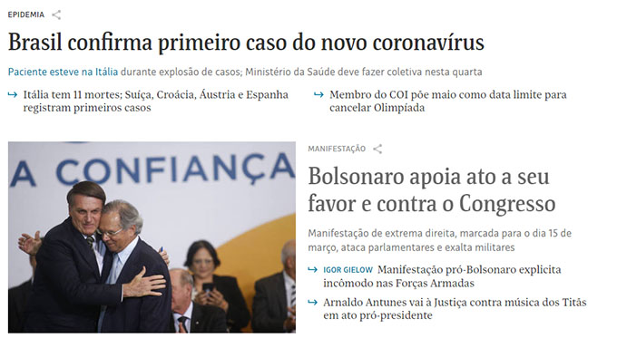   Ministério da Saúde admite que está investigando o caso de um cidadão de 61 anos que veio da Itália num voo para o Brasil; Os demais passageiros também serão investigados