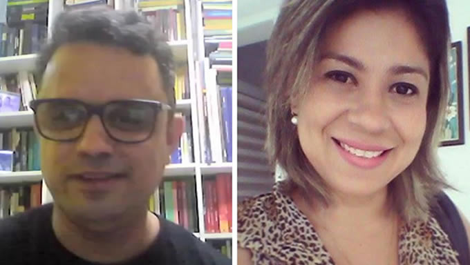   Os jornalistas William Robson e Izaíra Thalita, que estream programas na Agência Moscow, com transmissão pelo Youtube