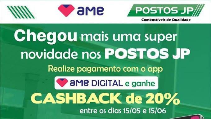   Abastece e 20% do valor fica em caixa. Ao final, poderá rever este valor em abastecimento. Para participar desta promoção é relativamente fácil. Basta baixar o APP AME digital (várias pessoas já estão usando) e siga as instruções. É tudo muito rápido e prático. Seguro.