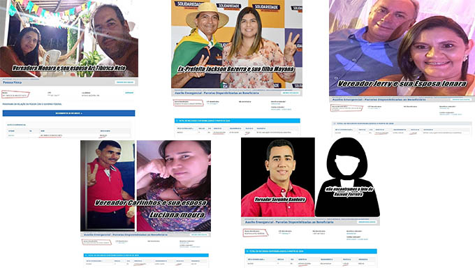  Esposas de vereadores, esposo de vereadora e filha do ex-prefeito de Afonso Bezerra recebem auxílio emergencial do Governo Federal