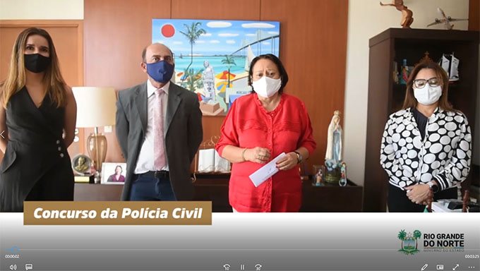   [VIDEO] Governadora Fátima Bezerra e o vice-governador Antenor Roberto fala a respeito da contratação do instituto e a necessidade de fortalecer a Polícia Judiciária do Rio Grande do Norte
