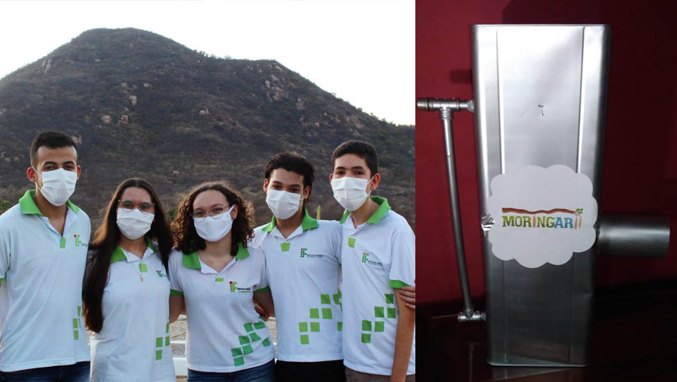   Estudantes do IFRN/Mossoró desenvolvem filtro para redução de gases tóxicos. O projeto da equipe “Moringar” chegou à semifinal da Olimpíada do Futuro - Sapientia. O filtro desenvolvido por eles pode ser usado em chaminés de estabelecimentos comerciais que utilizam fornos a lenha, reduzindo as partículas da fumaça liberada por eles; Para chegar entre as 10 equipes finalistas, os estudantes precisam da ajuda dos internautas, que podem votar no projeto pelo link https://olimpiadadofuturo.com.br/votar-no-projeto/