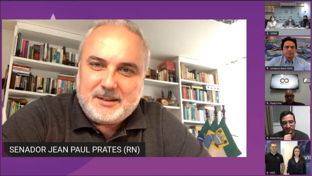   “Precisamos incentivar o debate sobre a mobilidade sustentável e renovável”. O Senador Jean Paul Prates mediou o painel sobre veículos elétricos e suas implicações para o setor eólico nacional, na 12ª edição do Fórum Nacional Eólico – Carta dos Ventos 2020, realizada nesta quinta-feira (3); Jean defende no Senado o estabelecimento de um marco legal da eletromobilidade no Brasil — a transição gradual para veículos elétricos ou híbridos. 