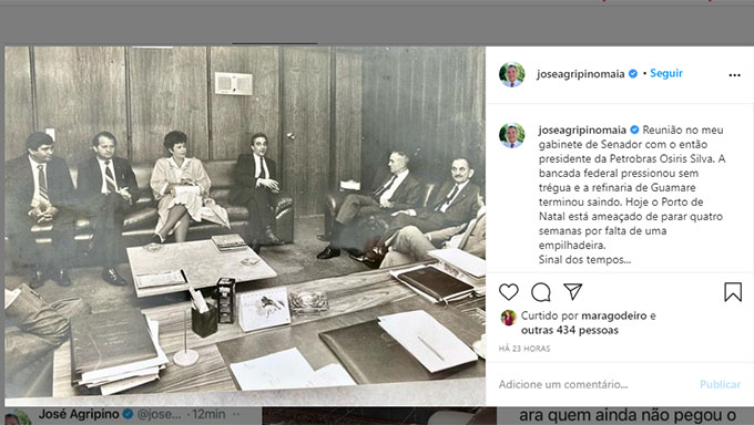   O ex-senador, que também é ex-governador do Rio Grande do Norte, publicou em suas redes sociais, que a bancada federal que ele era membro no passado tinha mais força do que a atual, inclusive cobra do atual senador Jean Paul Prates mais ações para o Porto de Natal e fala sobre a suposta luta dele pela refinaria Clara Camarão, que na prática, não existiu. O próprio Prates foi quem na prática acompanhou este processo durante o governo Vilma de Faria, o qual ele foi secretário.