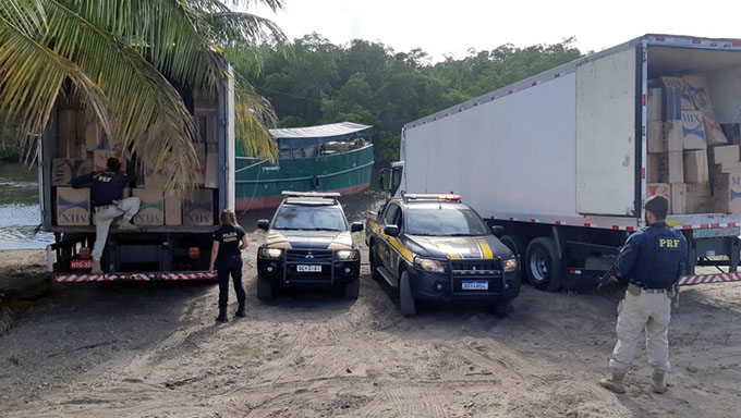   Trabalho de combate ao contrabando de cigarros do exterior para o Rio Grande do Norte tem sido intenso nos últimos 3 anos, tendo sido realizado várias grandes apreensões, no início nas rodovias e depois no litoral, tanto Sul como no Norte