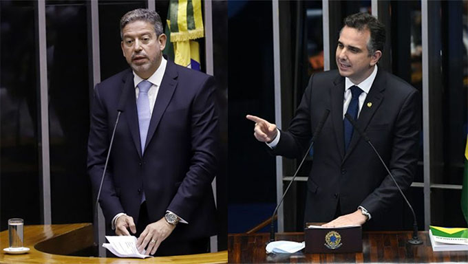   Deputado Artur Lira venceu com 302 votos contra 145 de Baleia Rossi, enquanto que Rodrigo Pacheco conseguiu 57 votos contra 21 de Simone Tebet, para a presidência do Senado Federal; os dois vão comandar o Congresso Nacional pelos próximos dois anos