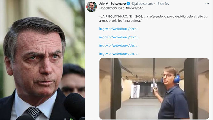   O presidente Jair Bolsonaro alterou quatro decretos federais com o objetivo de desburocratizar e ampliar o acesso a armas de fogo e munições no país. As medidas foram publicadas em edição extra do Diário Oficial da União na noite desta sexta-feira (12). Todas elas regulamentam o Estatuto do Desarmamento (Lei 10.823/2003).  Confira: