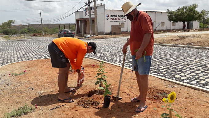   Prefeito Allyson Bezerra elogia iniciativa e diz que a Prefeitura também vai plantar arvores floridas nas ruas de Mossoró. A meta é distribuir pelo menos 25 mil mudas, produzidas no Horto Municipal, o qual visitou esta semana, com a população de Mossoró, deixando a cidade com clima mais ameno e bonita com florada dos ipês