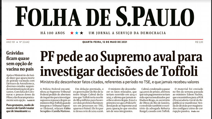   Os repasses ilegais (propina) teriam ocorrido quando Toffoli quando fazia parte do Tribunal Superior eleitoral (TSE) no período de 2012 a 2016; ouvido, ministro Dias Toffoli diz que nunca recebeu propina; CONFIRA REPORTAGEM.