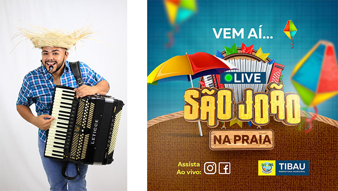   23 de junho. Marque essa data em seu calendário para não esquecer do “São João na Praia”, que a Prefeitura de Tibau estará realizando, a partir das 18h, através de uma live, que será transmitida pelas redes sociais Facebook e Youtube, da prefe