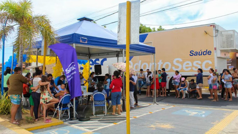 Imagem 1 -  A prefeita Lidiane Marques (PSDB) parabenizou o Sesc pelo trabalho que desenvolve junto aos municípios, através de parcerias com as prefeituras. “Muito importante essa parceria que firmamos que tem a proposta de trilhar com saúde bucal completa”, observou a prefeita Lidiane Marques