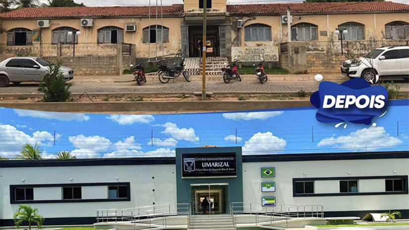 Imagem 1 -  Município de Umarizal tem pouco mais de 10 mil habitantes e viveu seus tempos áureos de desenvolvimento econômico nas décadas de setenta e oitenta. Depois caiu no descaso de sucessivas gestões. O Centro Administrativo é um reflexo do que era antes e o esforço para estrutura-lo na gestão atual. "Estamos calçando ruas, melhorando os acessos a zona rural, o abastecimento, incentivando o esporte e buscando apoio para construir escolas. Umarizal recebeu sua primeira camada de asfalto nesta gestão", destaca o prefeito Raimundo Pezão, ao inaugurar esta semana a primeira etapa da reforma do Centro Administrativo com a presença de diversas autoridades da região e a população.