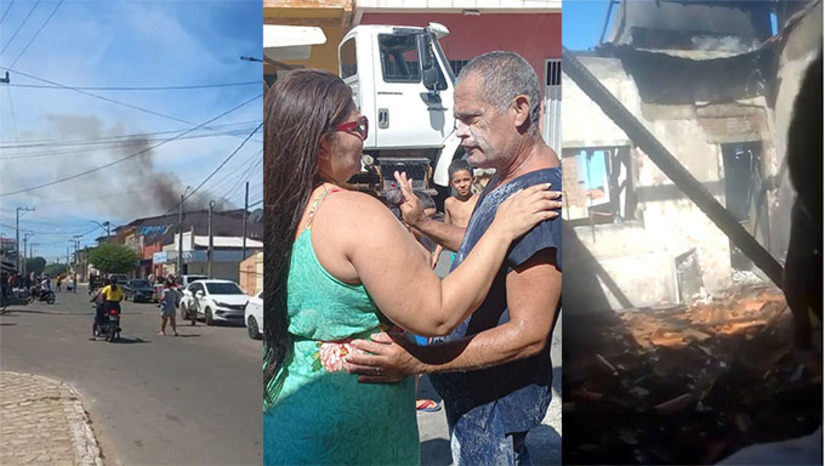 Imagem 1 - Primeiro andar da casa da professora Karina Monteiro ficou totalmente destruído, em incêndio que começou no cabo de força de um ventilador. O filho dela, Kaeme Monteiro teve que se retirado as pressas pelos vizinhos, que se uniram num grande movimento usando baldes e até um carro pipa para conter as chamas e evitar o pior Imagem 1 - Primeiro andar da casa da professora Karina Monteiro ficou totalmente destruído, em incêndio que começou no cabo de força de um ventilador. O filho dela, Kaeme Monteiro teve que se retirado as pressas pelos vizinhos, que se uniram num grande movimento usando baldes e até um carro pipa para conter as chamas e evitar o pior