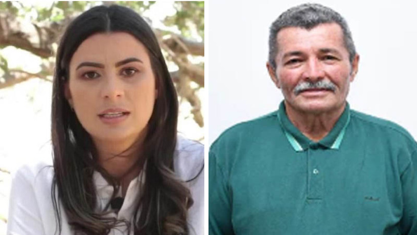 Imagem 1 -  Justiça decreta prisão da vice-prefeita e do presidente da Câmara de João Dias; os dois estão foragidos. Damaria Jacome de Oliveira e Laete Jácome de Oliveira, também foram afastados dos respectivos cargos por 180 dias. Os dois, que são pai e filha, são acusados de terem cometido extorsão contra o atual prefeito da cidade, para que ele renunciasse ao cargo e a vice assumisse a Prefeitura local. O prefeito eleito em 2020, temendo pelas ameaças que vinha sofrendo da vice-prefeita e do presidente da Câmara Municipal, renunciou em 27 de julho de 2021. As ameaças de morte eram dirigidas a ele e à família dele. Damária e Laete são considerados foragidos da Justiça. O MPRN disponibiliza o Disque Gaeco (84) 98863-4585 e o e-mail denuncia@mprn.mp.br para quem tiver informações sobre o paradeiro deles. O sigilo é garantido pelo órgão.