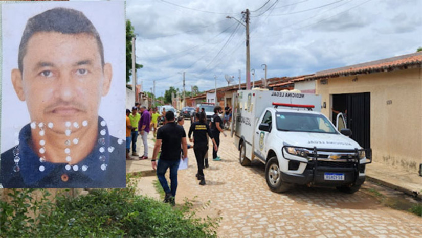 Imagem 1 -  Vítima Gutemberg Costa da Silva Rodrigues, de 42 anos, foi morto com seis tiros nas costas quando caminhava na Rua Raimunda Luzia da Conceição, no bairro Aeroporto II, em Mossoró-RN. 