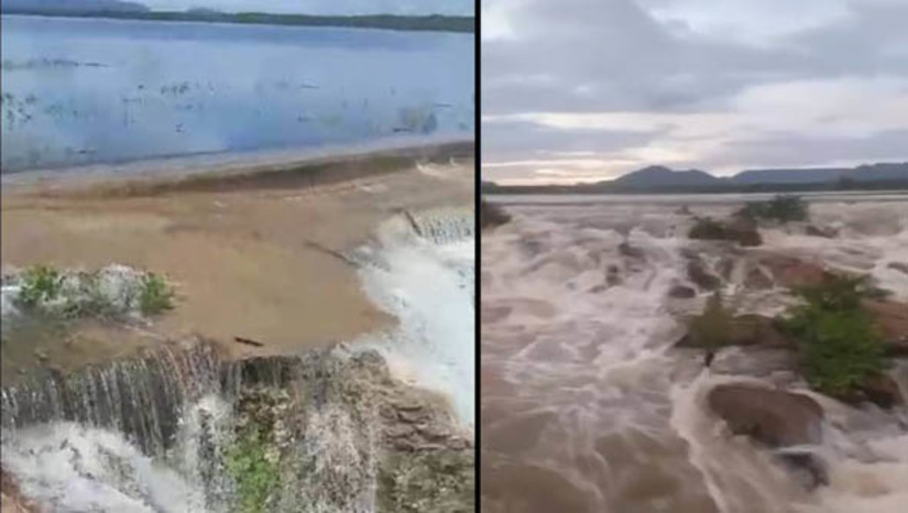 Imagem 1 -  Chuvas enchem açudes da região oeste e levam recarga a mananciais do RN. O Relatório do Volume dos Principais Reservatórios Estaduais, divulgado nesta segunda-feira (27), indica que as chuvas que ocorreram em todas as regiões do Rio Grande do Norte no último final de semana encheram barragens e trouxeram recarga à maioria dos açudes do estado. O açude Riacho da Cruz II atingiu 100% da sua capacidade e começou a verter suas águas no último sábado. O manancial possui capacidade para 9.604.200 m³. As águas que saem do reservatório ajudam a aumentar o volume da barragem Santa Cruz do Apodi. Também no sábado, o açude Passagem, localizado em Rodolfo Fernandes, atingiu 100% da sua capacidade. O manancial possui capacidade para 8,27 milhões de metros cúbicos; veja como estão outros reservatórios.