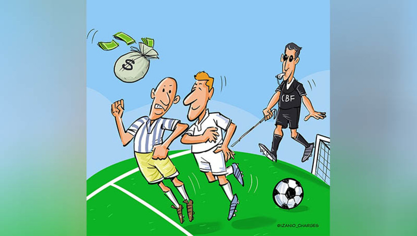 Imagem 1 -  [COLUNA ESPLANADA] A Confederação Brasileira de Futebol nega que vá suspender o Campeonato Brasileiro das sérieas A à C (tem muito dinheiro envolvido para perder), mas já tem grupo de trabalho com o Superior Tribunal de Justiça Desportiva para buscar soluções contra manipulação de resultados protagonizadas pelos jogadores e juízes com base em apostas esportivas em sites especializados. Os .bet viraram uma febre brasileira para o futebol e grandes sites já patrocinam todos os times da séria A, e muitos de outras categorias. A direção da CBF trabalha com a ideia de forte punibilidade para dar exemplo: suspensão temporária diante de indícios e banimento do futebol para os denunciados com provas. A CBF vai cobrar regras de compliance claras em contratos dos clubes com jogadores. E os sites de apostas também serão cobrados, por diferentes órgãos, para retirar apostas como “fazer falta”, “tomar um cartão vermelho”, etc.