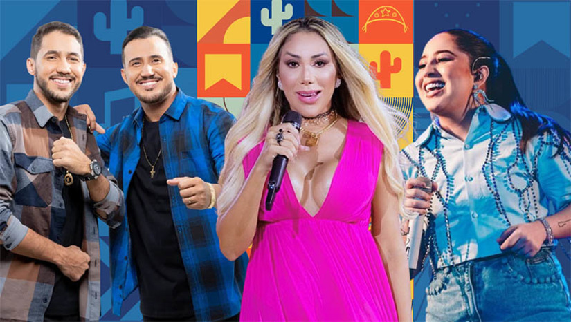 Imagem 1 - Segunda semana de shows da Estação começa com Mary Fernandes, Taty Girl e Iguinho e Lulinha. A quinta (15) no Mossoró Cidade Junina ainda contará com shows, apresentações culturais e apresentações de quadrilhas juninas nos demais polos do evento. Os shows na Estação das Artes serão retomados a partir das 19h, com o cantor André Luvi. Em seguida, sobem ao palco da antiga estação ferroviária de Mossoró os sergipanos Iguinho e Lulinha (20h30), seguidos pelas cearenses Taty Girl (22h) e Mari Fernandes (0h30); confira a programação dos outros polos. Imagem 1 - Segunda semana de shows da Estação começa com Mary Fernandes, Taty Girl e Iguinho e Lulinha. A quinta (15) no Mossoró Cidade Junina ainda contará com shows, apresentações culturais e apresentações de quadrilhas juninas nos demais polos do evento. Os shows na Estação das Artes serão retomados a partir das 19h, com o cantor André Luvi. Em seguida, sobem ao palco da antiga estação ferroviária de Mossoró os sergipanos Iguinho e Lulinha (20h30), seguidos pelas cearenses Taty Girl (22h) e Mari Fernandes (0h30); confira a programação dos outros polos.