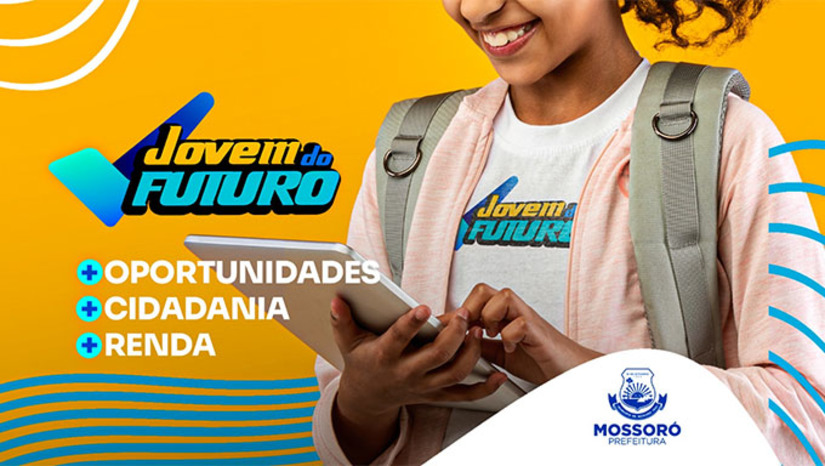 Imagem 1 -  As inscrições teve início nesta quinta-feira (29) e se estenderá até o próximo 11 de julho. A divulgação do resultado preliminar ocorrerá dois dias depois. A convocação para a entrega da documentação está prevista para acontecer de 17 a 19 do mesmo mês. O resultado final será em 27 de julho.  Para ter acesso e se inscrever no “Programa Jovem do Futuro” os adolescentes deverão atender aos seguintes requisitos: Ter idade entre quinze e dezoito anos; Residir em Mossoró; Estar regularmente matriculado e frequentando a rede pública de ensino municipal, estadual ou federal; Possuir renda familiar per capita não superior a um salário-mínimo; A família estar inscrita no Cadastro Único; Preencher corretamente o formulário de inscrição disponível em https://jovemdofuturo.mossoro.rn.gov.br; e Comprovar corretamente as informações prestadas na inscrição.
