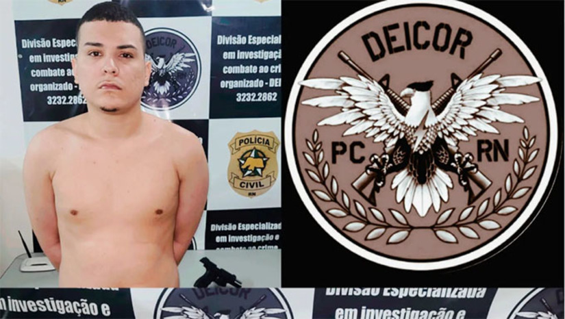 Imagem 1 -  Francisco Arielisson Rodrigues de Souza, o Pena, de 24 anos, é investigado por 3 homicídios, tráfico de drogas, porte ilegal de arma de fogo, receptação e organização criminosa. Além de ter 04 mandados de prisão em aberto, sendo 3 por homicídio e 1 por porte ilegal, o PEMA não comparecia há mais de 08 meses para assinar junto ao estabelecimento prisional onde cumprira pena por tráfico de drogas e associação ao tráfico, tendo sido declarado evadido e terá outro mandado de prisão em seu desfavor. 