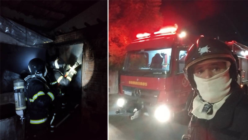 Imagem 1 - Bombeiros conseguem controlar incêndio em casa de irmãos no Abolição IV, em Mossoró. De acordo com o 2º Sargento Rocha, do Corpo de Bombeiros de Mossoró, a guarnição foi acionada por volta da 1h07 desta quinta-feira (13). Chegando ao local, havia muitas chamas em um quarto nos fundos da residência, bem como em uma despensa que ficava ao lado. No entanto, a equipe foi ágil em apagar o fogo, permanecendo no local por mais um tempo apenas para fazer o resfriamento e evitar que as chamas reacendessem. Imagem 1 - Bombeiros conseguem controlar incêndio em casa de irmãos no Abolição IV, em Mossoró. De acordo com o 2º Sargento Rocha, do Corpo de Bombeiros de Mossoró, a guarnição foi acionada por volta da 1h07 desta quinta-feira (13). Chegando ao local, havia muitas chamas em um quarto nos fundos da residência, bem como em uma despensa que ficava ao lado. No entanto, a equipe foi ágil em apagar o fogo, permanecendo no local por mais um tempo apenas para fazer o resfriamento e evitar que as chamas reacendessem.