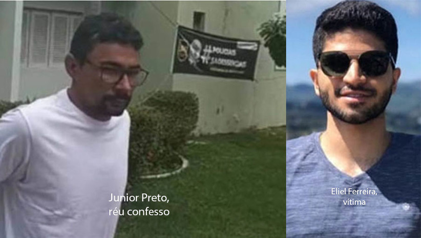 Imagem 1 - Além de matar Eliel Ferreira com sete tiros à queima roupa, segundo o Ministério Público Estadual, Ialamy Gonzaga, o Juior Preto (foto à esq.), teve apoio de Francisco de Assis e Josembergue. Os três, segundo o MPTN, também teriam tentado matar Lucas Pereira, namorado de Eliel. Os crimes aconteceram no dia 9 de abril de 2022, em frente à casa de Lucas, no bairro Boa Vista, em Mossoró, causando uma comoção social. Nesta sexta-feira, o TJRN decidiu, após declaração do juiz Vagnos Kelly e do Ministério Público Estadual pugnando pelo desaforamento, realizar o júri popular do trio em Natal. Imagem 1 - Além de matar Eliel Ferreira com sete tiros à queima roupa, segundo o Ministério Público Estadual, Ialamy Gonzaga, o Juior Preto (foto à esq.), teve apoio de Francisco de Assis e Josembergue. Os três, segundo o MPTN, também teriam tentado matar Lucas Pereira, namorado de Eliel. Os crimes aconteceram no dia 9 de abril de 2022, em frente à casa de Lucas, no bairro Boa Vista, em Mossoró, causando uma comoção social. Nesta sexta-feira, o TJRN decidiu, após declaração do juiz Vagnos Kelly e do Ministério Público Estadual pugnando pelo desaforamento, realizar o júri popular do trio em Natal.