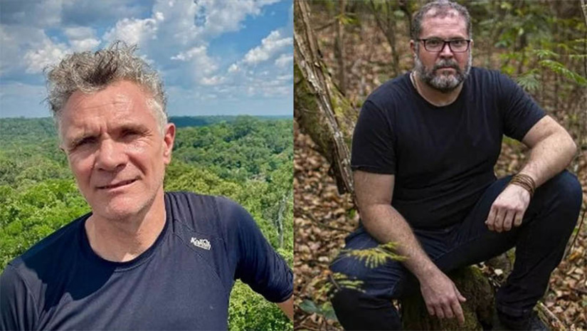 Imagem 1 - Réus pelos homicídios de Bruno e DOM ficam em silêncio na audiência de instrução. A sessão foi realizada nesta quinta-feira (27), em Tabatinga (AM). Amarildo da Costa de Oliveira (Pelado); seu irmão, Oseney da Costa de Oliveira (Dos Santos), e Jefferson da Silva Lima, o Pelado da Dinha, participaram da audiência por videoconferência, já que estão presos preventivamente em penitenciárias federais de Campo Grande (MT) e Catanduvas (PR). O indigenista Bruno Pereira e o jornalista britânico Dom Phillips foram mortos no dia 5 de junho de 2022, vítimas de uma emboscada, enquanto viajavam de barco pela região do Vale do Javari, no Amazonas. Imagem 1 - Réus pelos homicídios de Bruno e DOM ficam em silêncio na audiência de instrução. A sessão foi realizada nesta quinta-feira (27), em Tabatinga (AM). Amarildo da Costa de Oliveira (Pelado); seu irmão, Oseney da Costa de Oliveira (Dos Santos), e Jefferson da Silva Lima, o Pelado da Dinha, participaram da audiência por videoconferência, já que estão presos preventivamente em penitenciárias federais de Campo Grande (MT) e Catanduvas (PR). O indigenista Bruno Pereira e o jornalista britânico Dom Phillips foram mortos no dia 5 de junho de 2022, vítimas de uma emboscada, enquanto viajavam de barco pela região do Vale do Javari, no Amazonas.