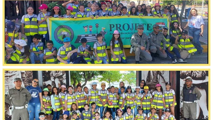 Imagem 1 - PM forma 410 crianças participantes de programa de educação no trânsito nesta sexta (22). Projeto de Educação Para o Trânsito nas Escolas (PROJETE), realizado em escolas públicas do município e região, visa trabalhar os futuros condutores que atualmente estão em idade escolar, visando um futuro mais ordeiro, pacífico e consciente no trânsito. A formatura acontecerá a partir das 8h do dia 22 de setembro, no Teatro Lauro Monte Filho, em Mossoró. Durante a formatura, a Polícia Militar também vai sortear brinquedos e cestas básicas para as crianças. Quem desejar contribuir para esta ação, pode realizar a entrega das cestas básicas ou dos brinquedos na sede da Companhia, até a quinta-feira (21). Imagem 1 - PM forma 410 crianças participantes de programa de educação no trânsito nesta sexta (22). Projeto de Educação Para o Trânsito nas Escolas (PROJETE), realizado em escolas públicas do município e região, visa trabalhar os futuros condutores que atualmente estão em idade escolar, visando um futuro mais ordeiro, pacífico e consciente no trânsito. A formatura acontecerá a partir das 8h do dia 22 de setembro, no Teatro Lauro Monte Filho, em Mossoró. Durante a formatura, a Polícia Militar também vai sortear brinquedos e cestas básicas para as crianças. Quem desejar contribuir para esta ação, pode realizar a entrega das cestas básicas ou dos brinquedos na sede da Companhia, até a quinta-feira (21).
