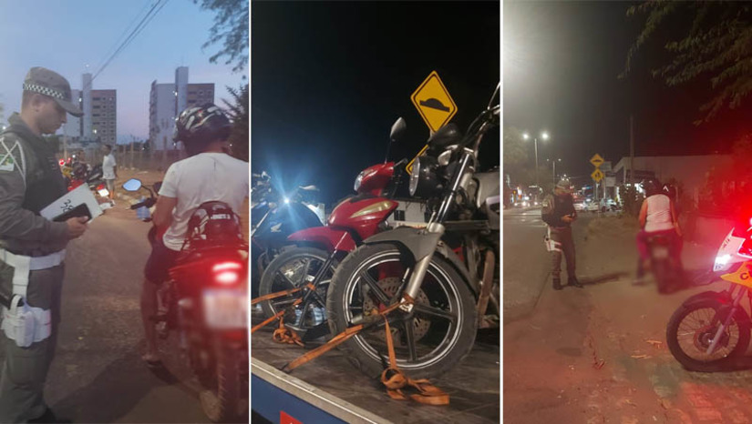 Imagem 1 - Operação "Zero Grau" resulta na apreensão de 10 motocicletas e 5 autuações de condutores em Mossoró. A operação, que objetiva o enfrentamento da prática de crimes de trânsito, mais especificamente o “grau”, foi realizada no sábado (7) e domingo (8), em vários bairros de Mossoró. De acordo com o major Emerson, comandante da 2ª CIPRv, as autuações se deram em decorrência da recusa dos condutores em realizar o teste de alcoolemia. Há uma semana, no domingo, 1º de outubro, uma criança de 5 anos morreu, após a motocicleta em que ela estava, juntamente com o pai e o irmão de seis anos, ser atingida por um motoqueira que praticava o “grau”, em alta velocidade, na contramão. O caso aconteceu no bairro Santo Antônio. Imagem 1 - Operação "Zero Grau" resulta na apreensão de 10 motocicletas e 5 autuações de condutores em Mossoró. A operação, que objetiva o enfrentamento da prática de crimes de trânsito, mais especificamente o “grau”, foi realizada no sábado (7) e domingo (8), em vários bairros de Mossoró. De acordo com o major Emerson, comandante da 2ª CIPRv, as autuações se deram em decorrência da recusa dos condutores em realizar o teste de alcoolemia. Há uma semana, no domingo, 1º de outubro, uma criança de 5 anos morreu, após a motocicleta em que ela estava, juntamente com o pai e o irmão de seis anos, ser atingida por um motoqueira que praticava o “grau”, em alta velocidade, na contramão. O caso aconteceu no bairro Santo Antônio.