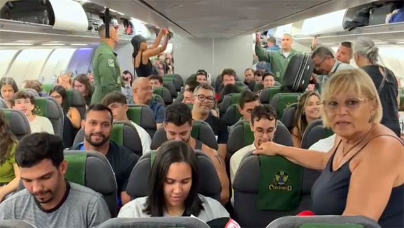 Imagem 1 -  Entre os 207 passageiros do KC-30, estão os dois estudantes da UFERSA que estavam em Israel. Eles aguardam voos para o Rio Grande do Norte. Desde o início da operação do Governo Federal, 701 brasileiros retornaram ao país da zona de conflito no Oriente Médio.  Neste sábado, o Governo Brasileira espera poder resgatar cerca de 20 que estão na Faixa de Gaza, a partir do Egito. De Israel, ainda faltam mais de 2 mil brasileiros serem retirados do país em guerra pelo Governo Brasileiro