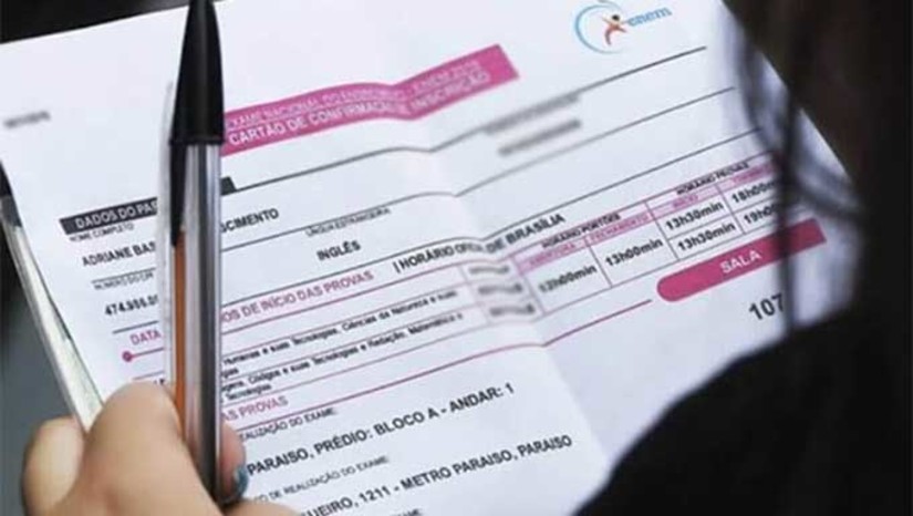 Imagem 1 - No cartão constam o número de inscrição do candidato, além de data, hora e local das provas. O cartão informa também sobre eventuais necessidades de atendimento especializado. Apesar de o cartão não ser obrigatório, o Inep recomenda levá-lo nos dias do exame (5 e 12 de novembro). O acesso deve ser feito por meio do login único da plataforma gov.br. Imagem 1 - No cartão constam o número de inscrição do candidato, além de data, hora e local das provas. O cartão informa também sobre eventuais necessidades de atendimento especializado. Apesar de o cartão não ser obrigatório, o Inep recomenda levá-lo nos dias do exame (5 e 12 de novembro). O acesso deve ser feito por meio do login único da plataforma gov.br.