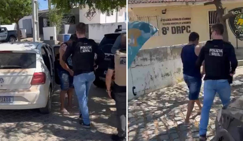 Imagem 1 - Músico acusado de estupro de vulnerável em cidade paraibana é preso na zona rural de Alexandria/RN. A prisão do acusado, um homem de 47 anos, identificado apenas pelas iniciais P.C.J, aconteceu por volta das 13h desta segunda-feira (30), no sítio Cachoeira, zona rural da cidade de Alexandria/RN, onde ele residia atualmente. Foragido da justiça paraibana, ele é acusado do cometimento de um crime de estupro de vulnerável na cidade do Lastro/PB e também já possui uma condenação a uma pena de 10 anos de reclusão, por outro crime de estupro de mesma natureza. A operação integrada que resultou na prisão contou com a participação de uma equipe de policiais do GTE de Sousa/PB, policiais civis de Pombal/PB e policiais civis da 77ª DP de Luís Gomes/RN. Imagem 1 - Músico acusado de estupro de vulnerável em cidade paraibana é preso na zona rural de Alexandria/RN. A prisão do acusado, um homem de 47 anos, identificado apenas pelas iniciais P.C.J, aconteceu por volta das 13h desta segunda-feira (30), no sítio Cachoeira, zona rural da cidade de Alexandria/RN, onde ele residia atualmente. Foragido da justiça paraibana, ele é acusado do cometimento de um crime de estupro de vulnerável na cidade do Lastro/PB e também já possui uma condenação a uma pena de 10 anos de reclusão, por outro crime de estupro de mesma natureza. A operação integrada que resultou na prisão contou com a participação de uma equipe de policiais do GTE de Sousa/PB, policiais civis de Pombal/PB e policiais civis da 77ª DP de Luís Gomes/RN.