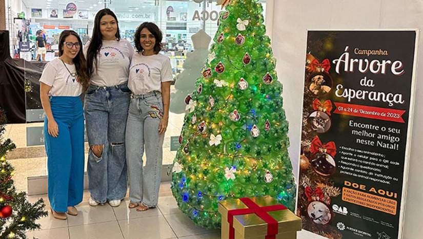 Imagem 1 - Em parceria com a OAB Mossoró, ONGs de proteção animal e protetores independentes, o shopping está realizando a campanha Árvore da Esperança – ‘Encontre o seu melhor amigo neste Natal’, visando incentivar a adoção responsável de cães e gatos além do recebimento de doações de ração para ajudar nos cuidados a esses animais resgatados. Além disso, em parceria com a UFERSA, o shopping está promovendo a campanha Natal Sem Fome, que tem como objetivo arrecadar alimentos não perecíveis para famílias em situação de vulnerabilidade social. O Partage Mossoró, que oferece programação cultural variada no final de semana, é um dos pontos de doação e a arrecadação pode ser feita até o dia 19 de dezembro. Imagem 1 - Em parceria com a OAB Mossoró, ONGs de proteção animal e protetores independentes, o shopping está realizando a campanha Árvore da Esperança – ‘Encontre o seu melhor amigo neste Natal’, visando incentivar a adoção responsável de cães e gatos além do recebimento de doações de ração para ajudar nos cuidados a esses animais resgatados. Além disso, em parceria com a UFERSA, o shopping está promovendo a campanha Natal Sem Fome, que tem como objetivo arrecadar alimentos não perecíveis para famílias em situação de vulnerabilidade social. O Partage Mossoró, que oferece programação cultural variada no final de semana, é um dos pontos de doação e a arrecadação pode ser feita até o dia 19 de dezembro.