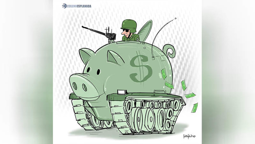   [COLUNA ESPLANADA] O Governo Lula 3 recorreu ao Orçamento para estreitar laços com as Forças Armadas após o alinhamento ao Governo de Jair Bolsonaro. O valor destinado ao Exército, Marinha e Aeronáutica, em 2023 - de R$ 124,53 bi -, foi superior aos últimos quatro anos: 2022 (R$ 122,52 bi), 2021 (R$ 117,06 bi), 2020 (R$ 115,76 bi) e 2019 (R$ 115,11 bi). A maior fatia (44,75%) do orçamento do ano passado foi para o Exército. Para este ano, o orçamento aprovado pelo Congresso Nacional amplia os recursos voltados ao Ministério da Defesa - para R$ 126,1 bilhões. A pasta é a quinta com maior Orçamento no Brasil. Além disso, está em estudo no Banco Nacional de Desenvolvimento Econômico e Social (BNDES) alternativas de fomento ao complexo industrial de defesa brasileiro.