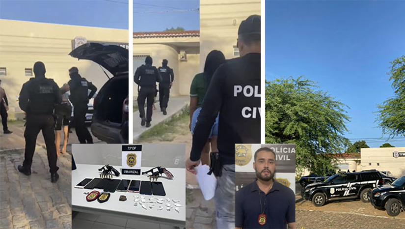 Imagem 1 - Assalto havia sido praticado por seis indíviduos armados no dia 3 de janeiro deste ano. Na ocasião, foram subtraídos vários objetivos de valor da obra. No cumprimentos das buscas e apreensão nesta terça-feira, 6, um suspeito atirou na policia e foi autuado por tentativa de homicidio. Outros três foram autuados por tráfico de drogas e porte ilegal de arma de fogo. Imagem 1 - Assalto havia sido praticado por seis indíviduos armados no dia 3 de janeiro deste ano. Na ocasião, foram subtraídos vários objetivos de valor da obra. No cumprimentos das buscas e apreensão nesta terça-feira, 6, um suspeito atirou na policia e foi autuado por tentativa de homicidio. Outros três foram autuados por tráfico de drogas e porte ilegal de arma de fogo.