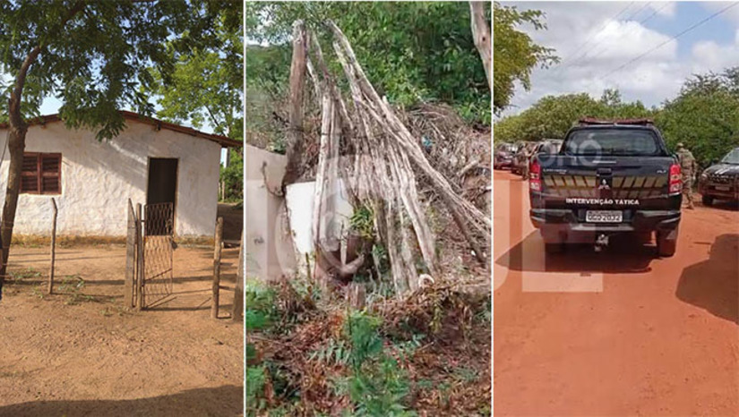 Imagem 1 -  Buscas por fugitivos da penitência federal se voltam para o Rancho da Caça após residência ser arrombada. Segundo o morador que teve a casa arrombada, foram levados do local biscoito, roupas, tênis, melancia, queijo, pão de forma, margarina e fósforo. Pela proximidade,  a suspeita inicial é que o arrombamento possa ter sido cometido pelos dois apenados que fugiram da penitenciária federal, na madrugada desta quarta-feira (14). 