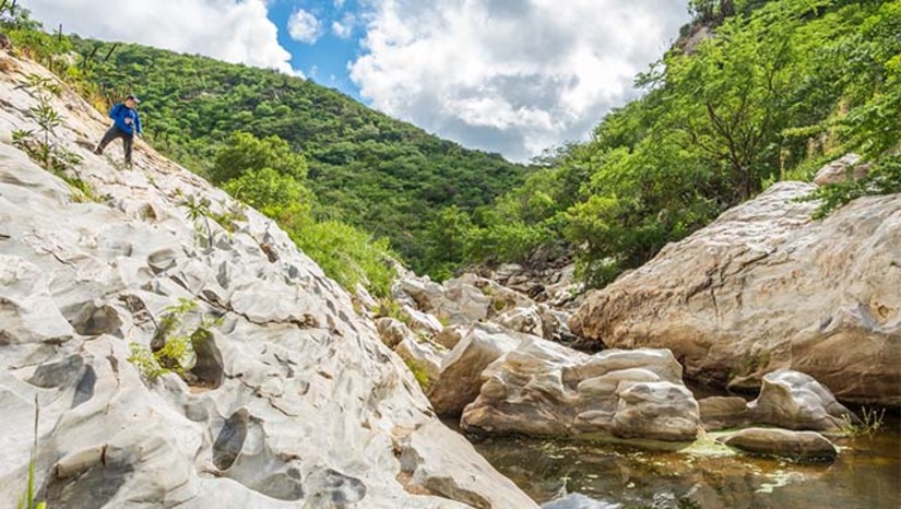 Imagem 1 -  A iniciativa favorece interiorização e visitação ao Lajedo Soledade em Apodi (ravinas da Dodora e das Araras), três cavernas no município de Felipe Guerra (Crotes, Catedral e Carrapateira), e a Trilha Tapuias, em Sítio Novo. Os projetos visam facilitar e tornar mais confortáveis os acessos e trilhas, reduzindo o risco de acidentes e o desconforto causado pela irregularidade das pedras nas descidas e subidas. As intervenções foram projetadas para atender às demandas de custo com menor impacto ambiental e visual e utilização de materiais abundantes na região. O valor total é de R$ 4.553.058,99